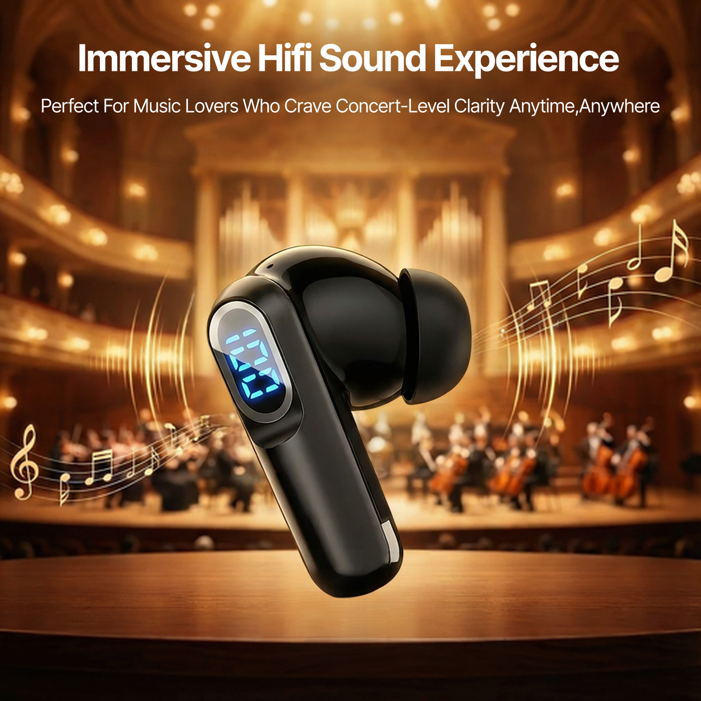 AI Translator Earbuds Real Time Multi Languages Translation Ear Buds with Touch Screen Wireless Earphones Bluetooth in-Ear Headphones for Global Business Travel Learning
