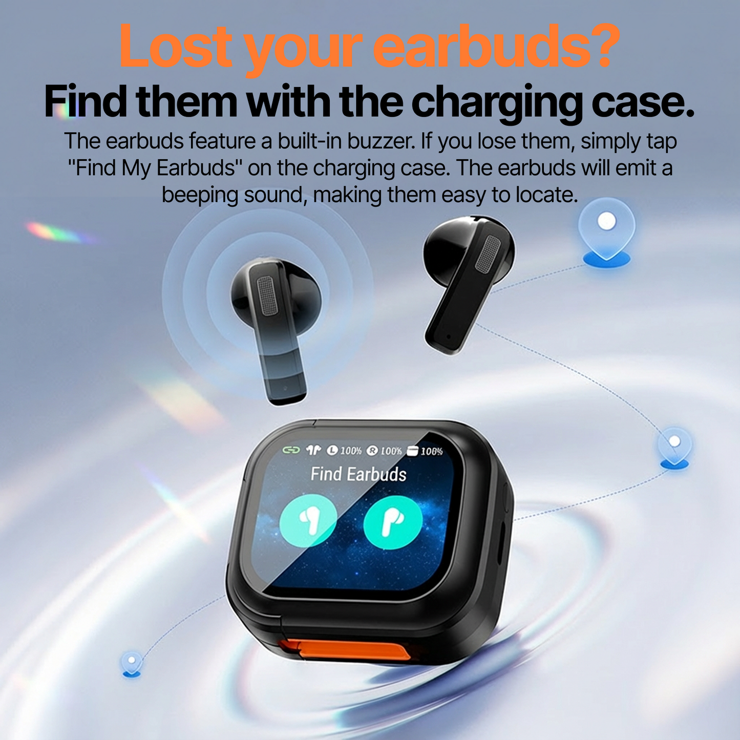 AI Translation Earbuds Real Time Wireless Bluetooth Headphones In-Ear Translator Earphones with Touch Screen Support 150 Languages Translation AI Ear Buds for Travel Business Learning